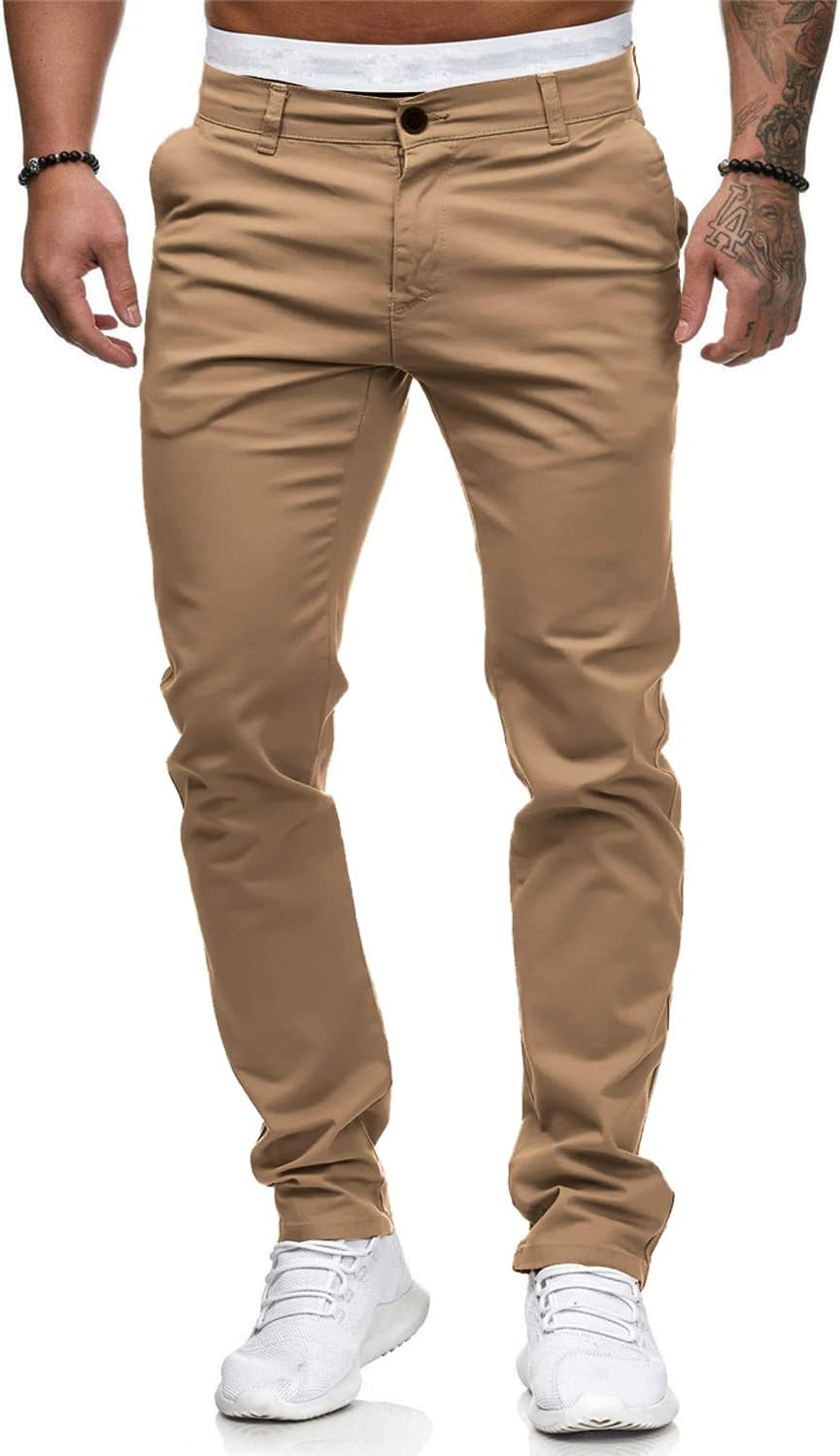 HUNGSONMen Skinny Slim Fit Casual Jeans Dyeing Stretch Straight Fashion Denim Pants