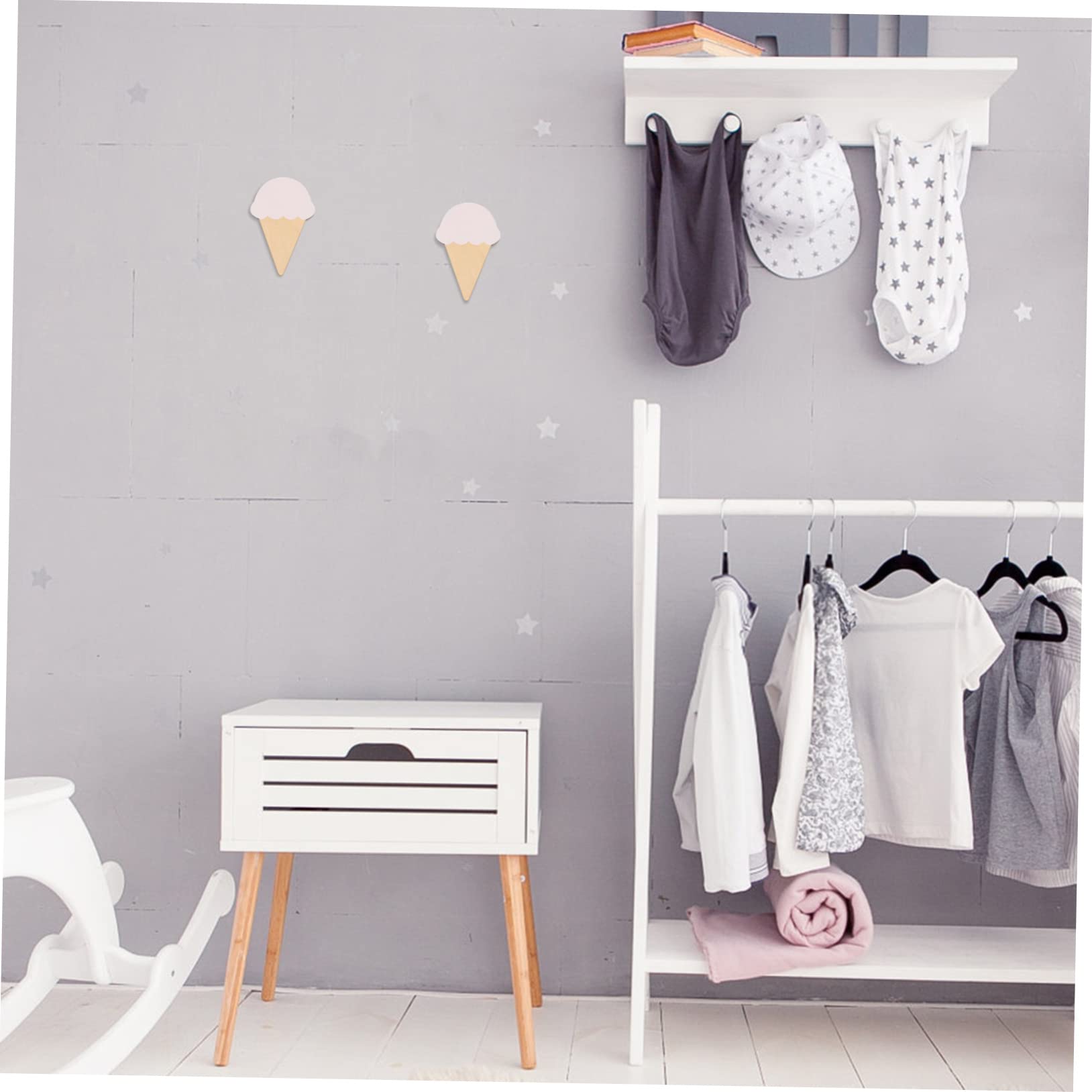 MAGICLULU 8juegos Ganchos De Multi-funcionales Para Pared De Colgadores De Decoración Infantil Para Habitaciones Sin Perforaciones Diseño De Helado