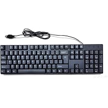 Wired USB Keyboard 104 Keys Full-Size Standard Layout for PC Desktop Laptop Computer, Black