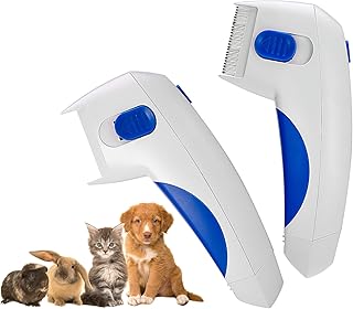 FRIUSATE Cat Dog Flea Comb, 2 Pcs Electronic Flea Comb, Lice Remover Pet Grooming Comb Brush Tools for Cat Dog Cleaning Brush Anti Flea Pet Supplies