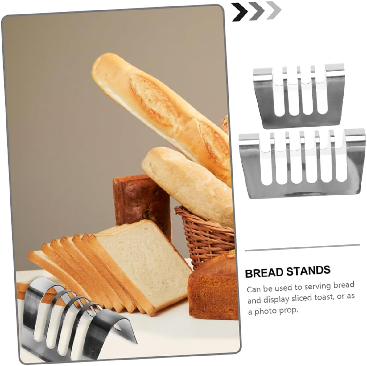 Cabilock 2pcs Stainless Steel Bread Rack for Daily Use Elegant Desktop Toast Holder for Home for Breakfast and Events Easy to Clean Kitchen Accessory