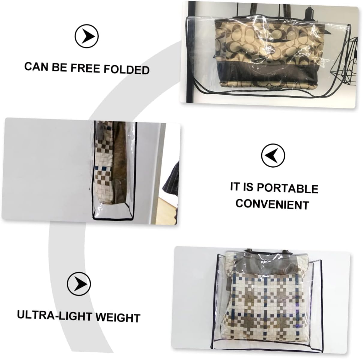 1Pc Handbag Rain Cover Transparent Outdoor Rain Shield for Handbags Dustproof Protection for Travel Camping Hiking and Riding