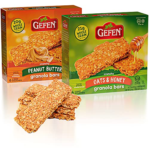 Gefen Granola Bar Variety Pack (2 Pack = 24 Bars) | Oats N' Honey Granola Bars & Peanut Butter Granola Bars | All Natural, Delicious, High Energy Snack #TOP14