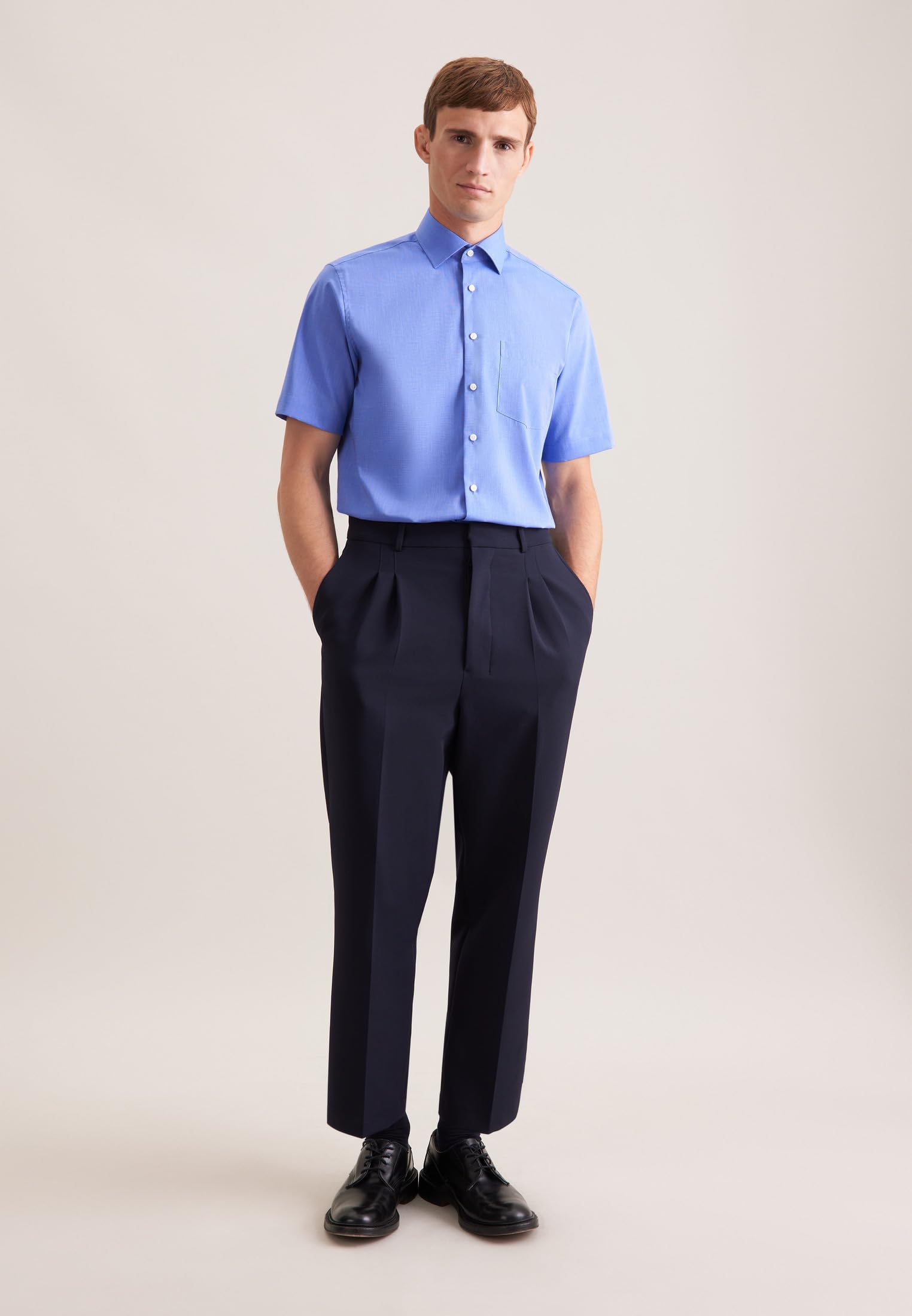 Seidensticker Herren Business-Hemd - Regular Fit - Bügelfrei - Button-Down-Kragen - Kurzarm - 100% Baumwolle