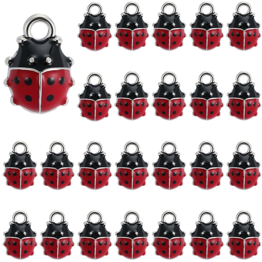 Breloques Coccinelles Porte-Bonheur pour Personnaliser vos Bracelets Printaniers faits Main