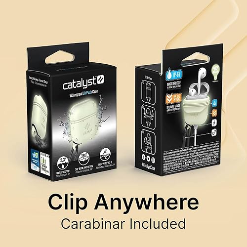 Miniatura 7 de Catalyst - Funda impermeable para Airpods con sellado de silicona protectora, compatible con Apple Airpods 2 de carga inalámbrica, mosquetón, a