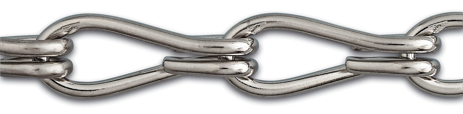 Chapuis, Chaîne non soudée double torsion, Acier nickelé, Charge de travail indicative 5 kg, Diam. 1,4 mm, Bobine de 25 m, Idéal pour suspension et laisse de chien, Résistance