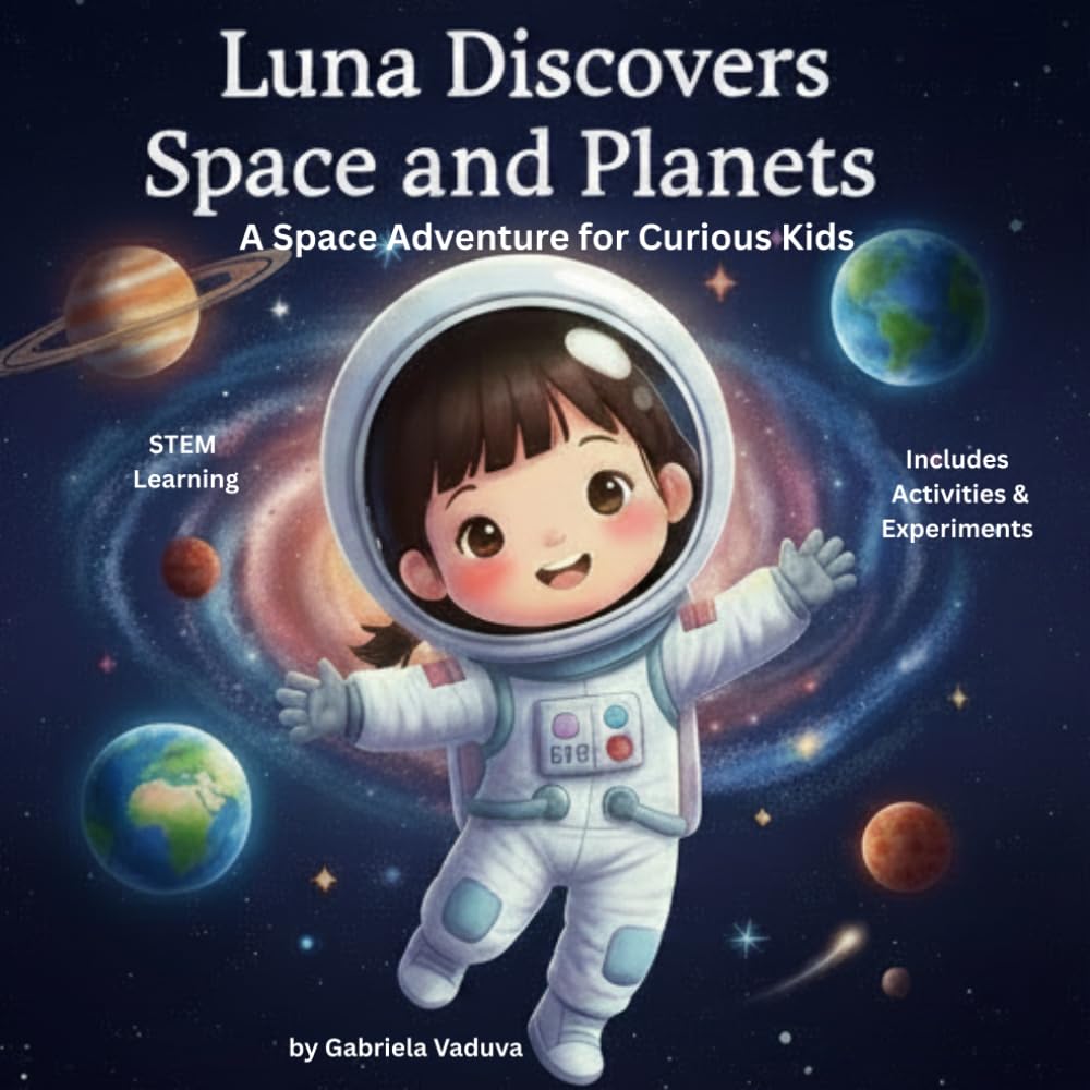 LUNA DISCOVERS SPACE AND PLANETS: A space adventure for curious kids (Luna the little astronaut)