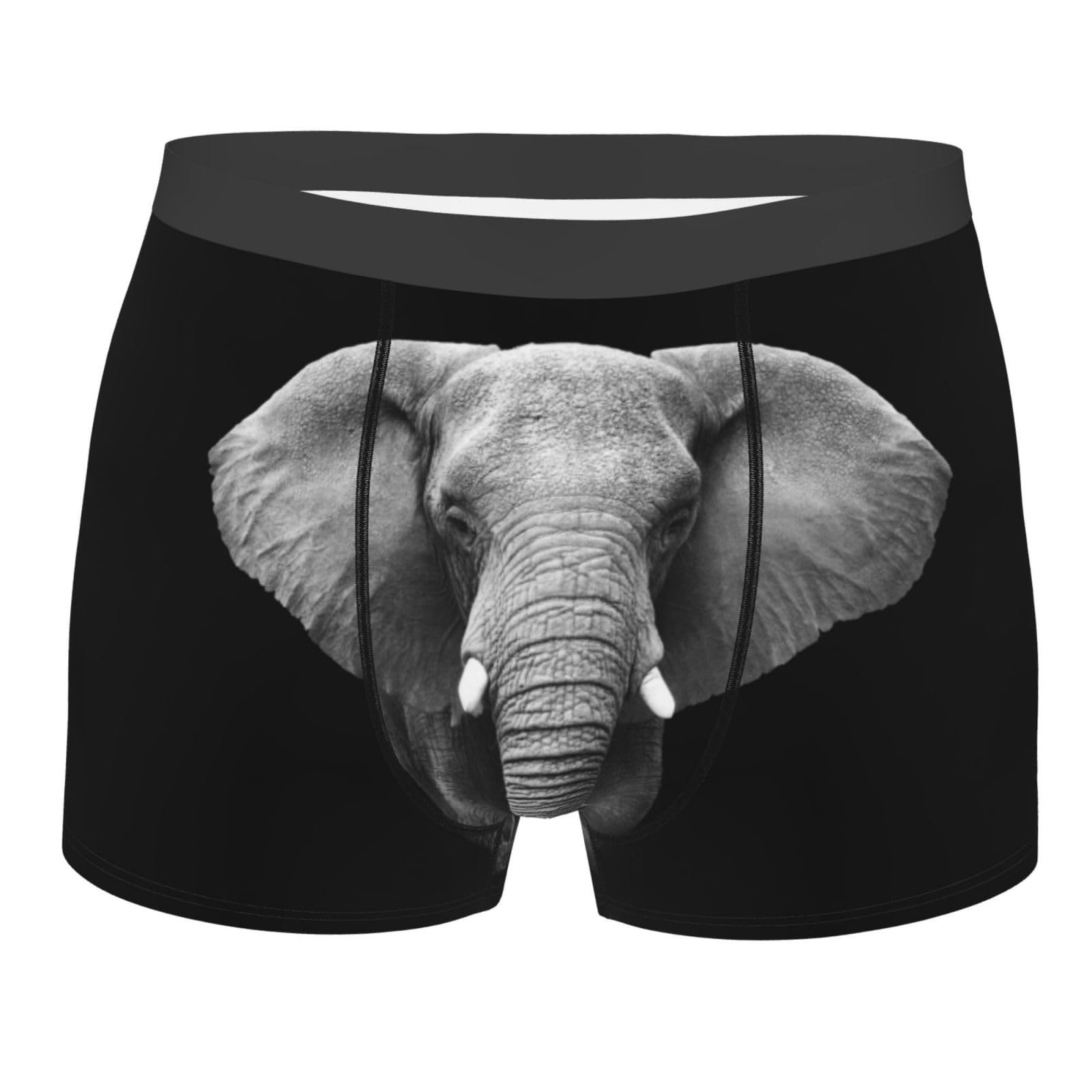 Mobyat Men's Elephant Boxer Briefs Underwear Breathable Stretch Boxer Trunk M