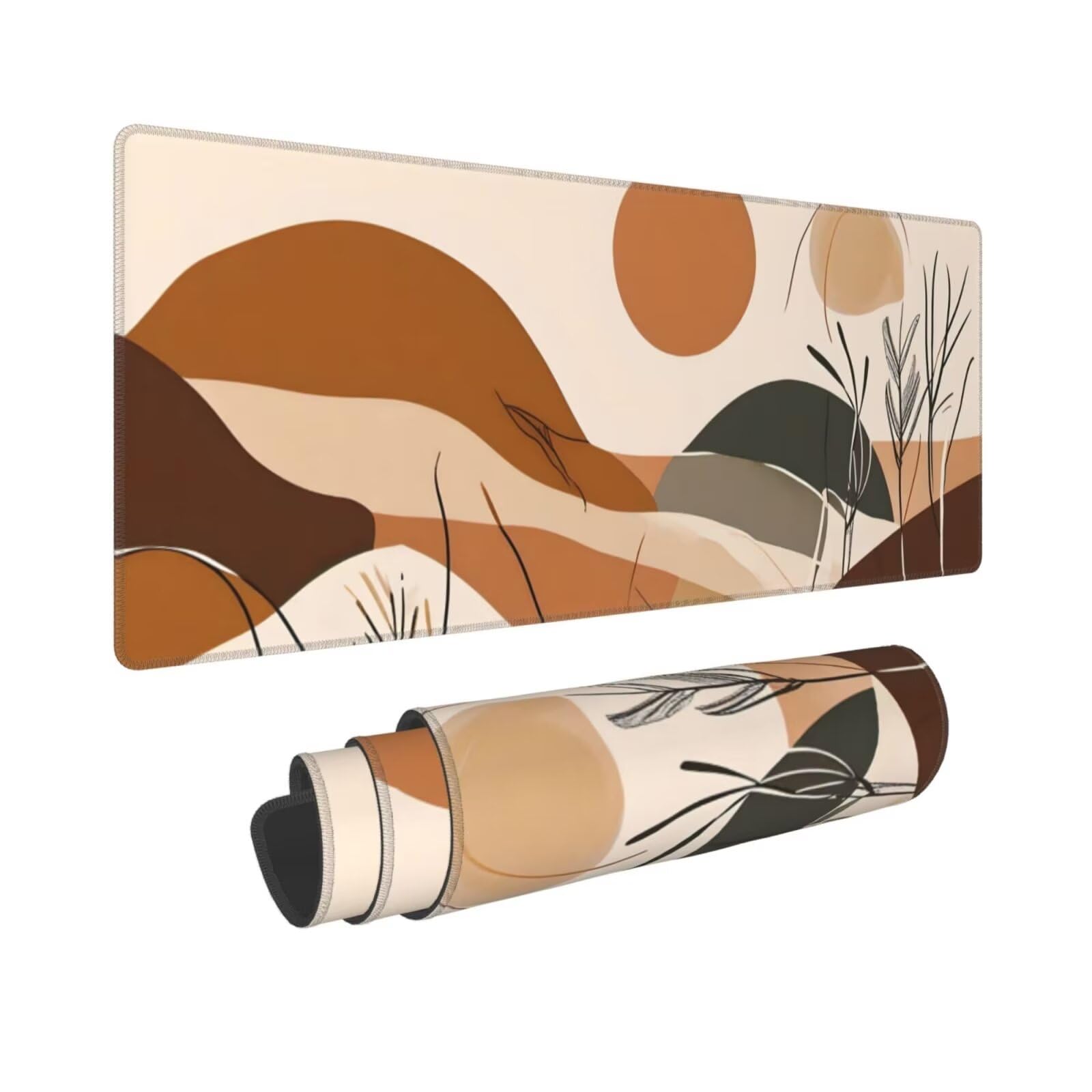 Tappetino Mouse, Tappetino Mouse Gaming Grande XXL 1500x800x3mm Tappetino Scrivania Mouse Pad, Base in Gomma Antiscivolo, Bordi Cuciti,Lavabile, Mousepad per Ufficio e Gaming (Paesaggio astratto) R106
