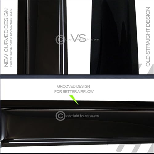 Miniatura 3 de HS Power Tinte de humo oscuro acrílico para sollluviaviento, deflectores de sombra de ventilación, 4 unidades, compatibles con Mitsubishi Galant