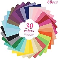 Vista 2 de CHRORINE 60 hojas de papel de seda multicolor a granel para manualidades, decoración de cumpleaños, vacaciones (30 colores)