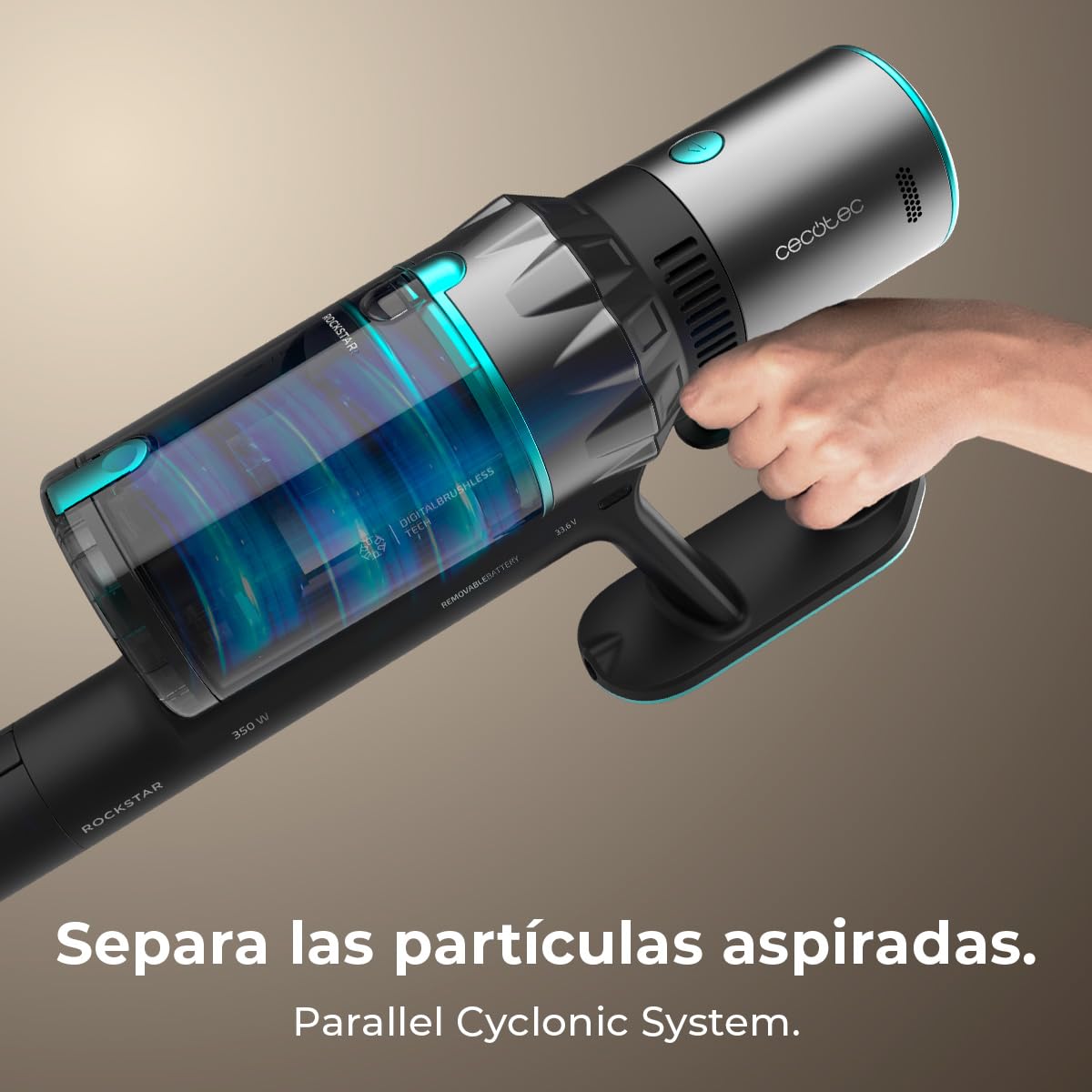 Cecotec Scopa Elettrica senza Fili Conga Rockstar 2500 Thunder Pet Flex. 400W, 120AW, Autonomia 65min in Eco, Spazzola Antigroviglio, Tubo Flessibile, Spazzola Animali, Accessori Mobili e Angoli