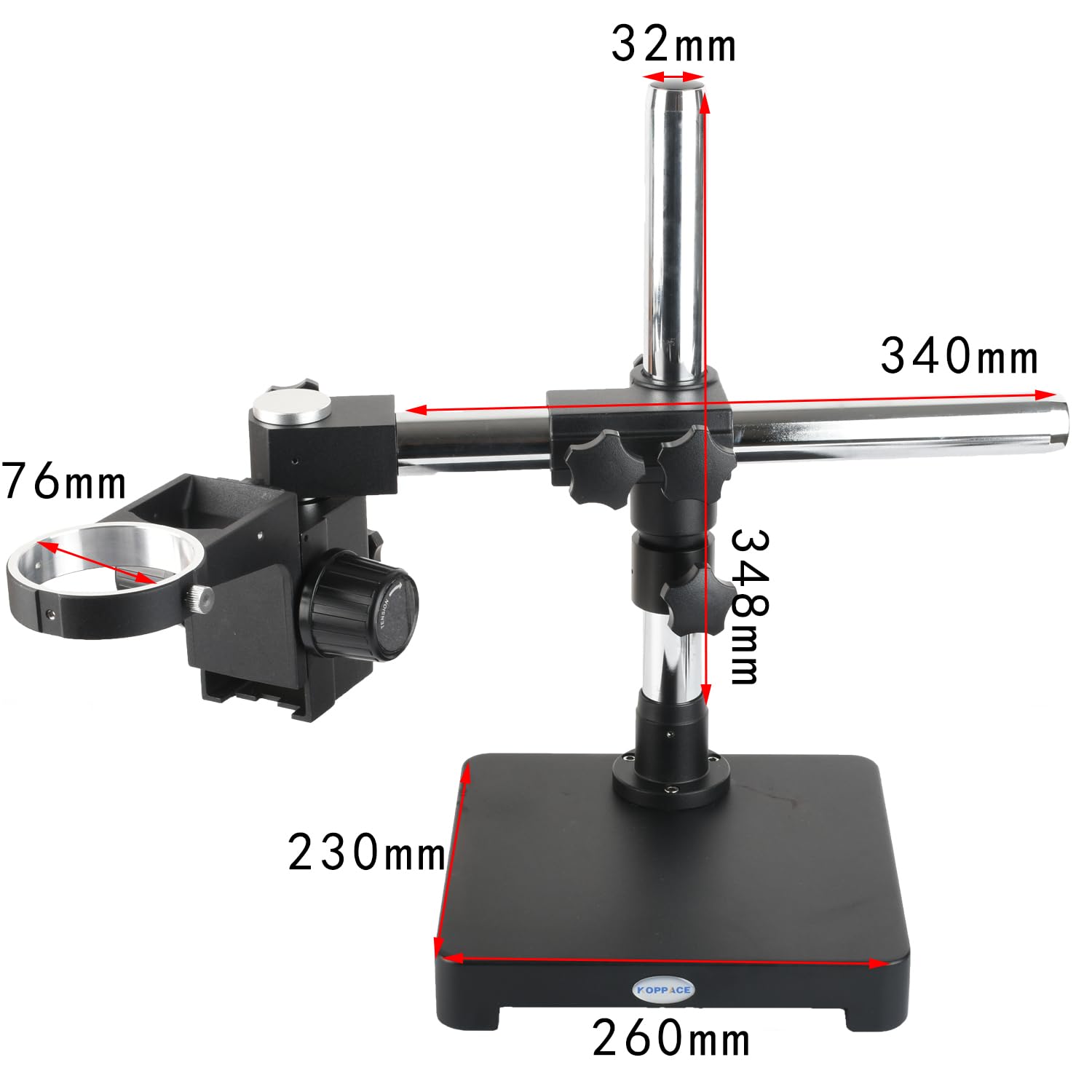 KOPPACE 3.5X-90X Black Stereo Binocular Microscope 144 LED Ring Light Includes 10X 20X Eyepiece Mobile Phone Repair Microscope