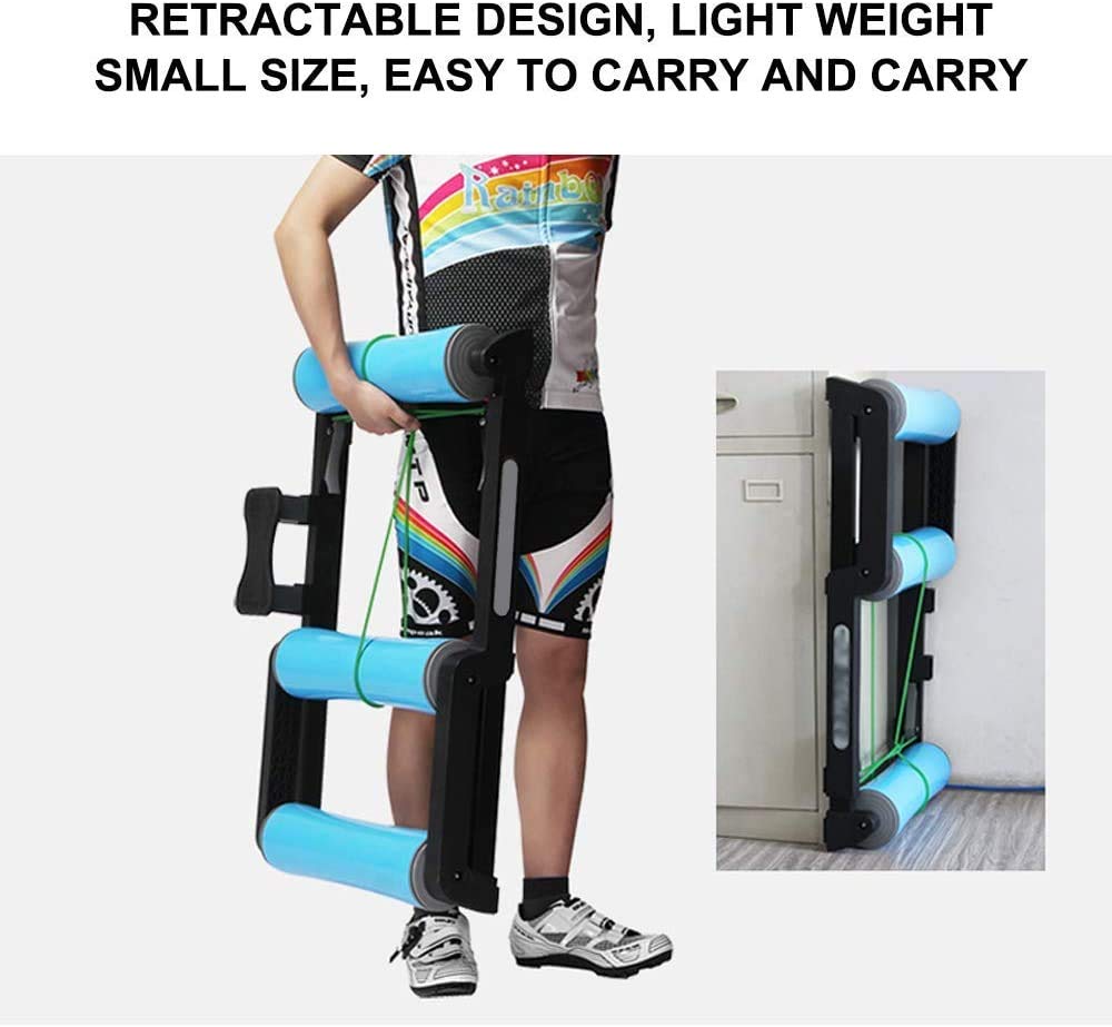 Rulli per bici pieghevoli, per allenamento della bicicletta, per allenamento su strada, per esercizi di resistenza e fitness