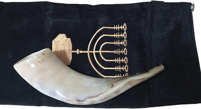 Authentic Rams Horn Shofar - Polished 12-14" - Kosher Certified with Carrying Bag