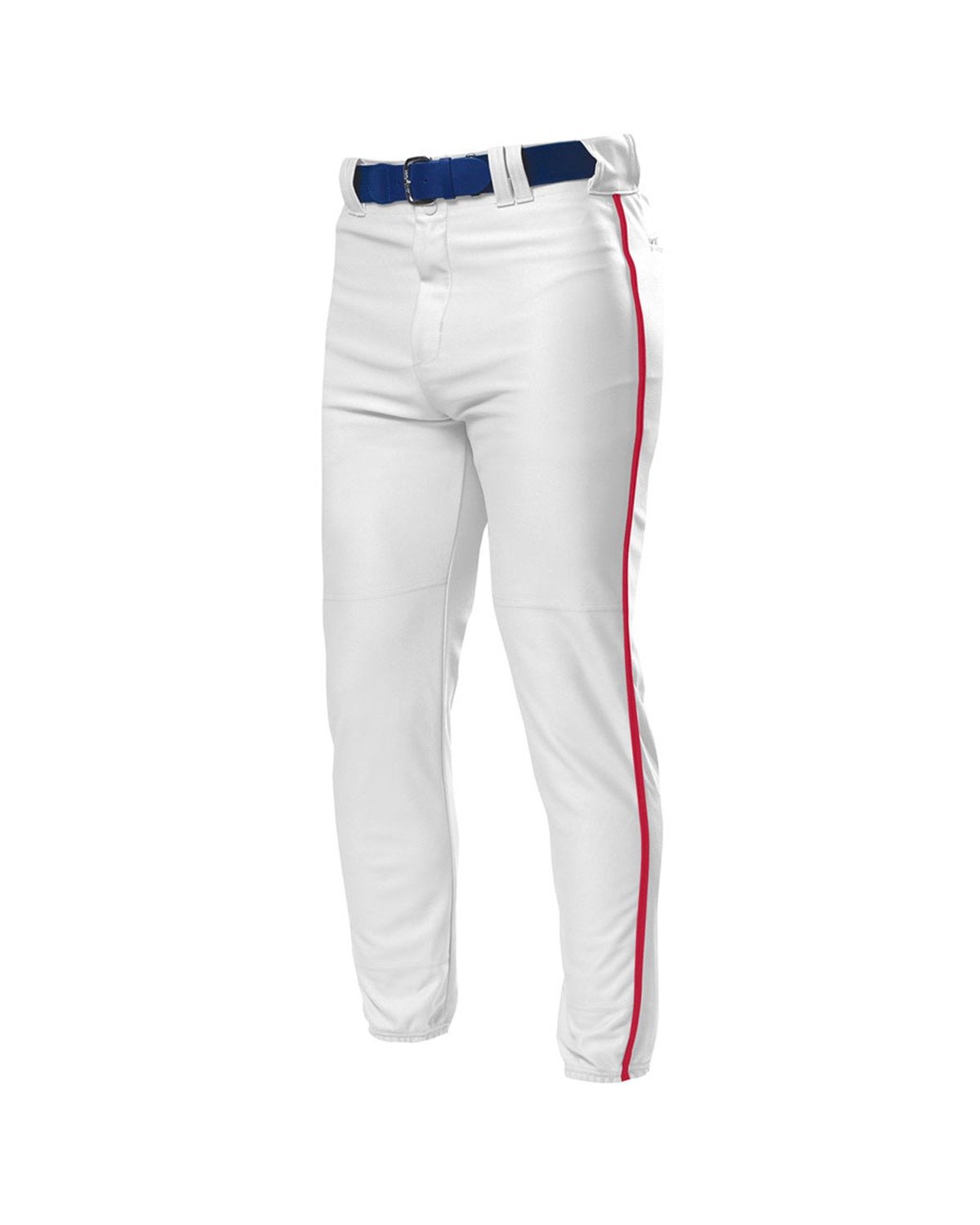 A4 Drop Ship Youth Pro Style Elastic Bottom Baseball Pant, Medium, White/Scarlet