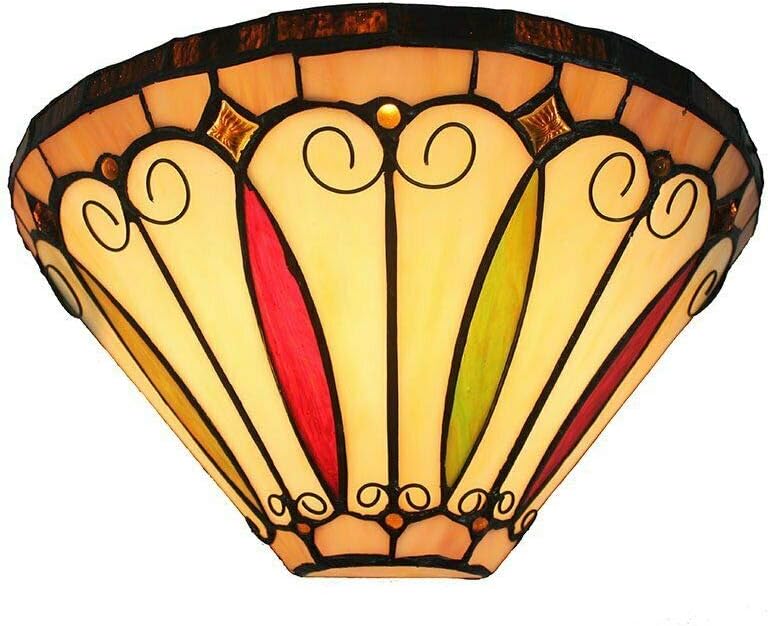 Home Supplies Tiffany Wall Lights for Living Room, Wall Lamps Stained Glass Contemporary Wall Lights for Bedrooms and Lounge 7x13 inches (HxW) (Tiffany Style)