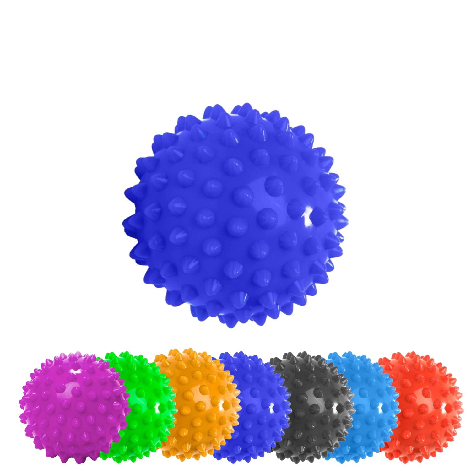#DoYourSports Igelball & Faszienball | Massageball 8cm ⌀ | Lacrosse Ball für Hals, Rücken & Füße mit Stachel-Oberfläche | Ideal zum Faszientraining | Akupressurball mit Noppen [Navyblau]