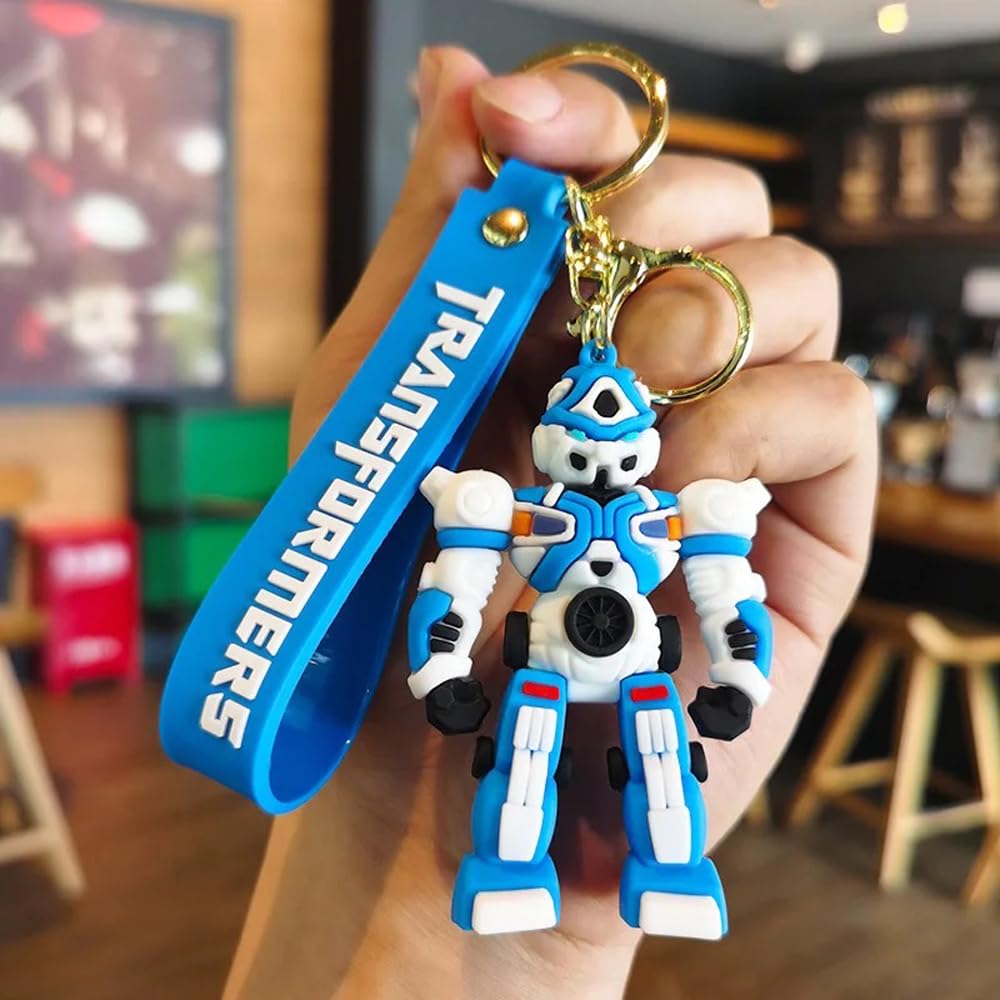 Penny Wise® Cute Transformers Robot 3D Keychain | Keyring & Quirky Bag Charm | Hard Silicone,Unbrekable | Travel Essential | Kids Friendly | Comes With Strap & Bag Hook | Single Piece.