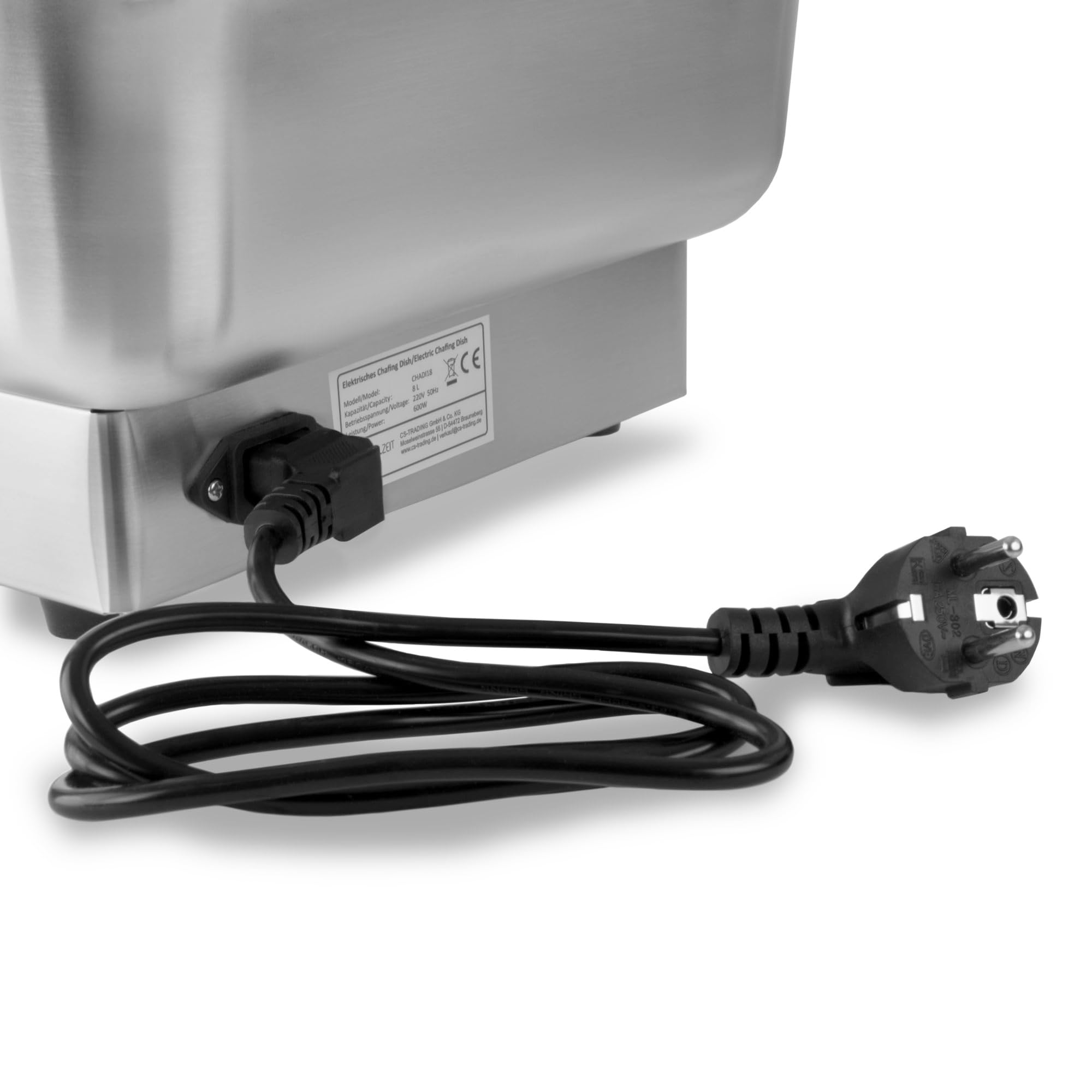 Mahlzeit Chafing Dish Chauffe-plat électrique en acier inoxydable avec GN 1/1 | 9 litres | Jusqu'à 80 °C | Chauffe-plats avec couvercle enroulable | Récipient de maintien au chaud pour buffet et