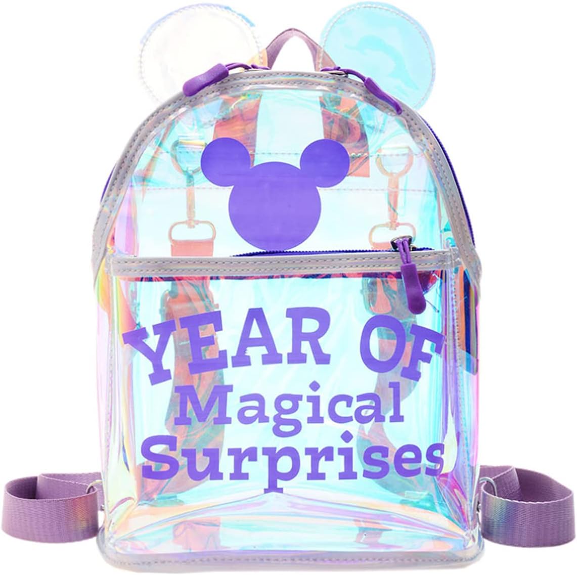 Holographic Clear Unicorn Girl Backpack Purse Seethrough Casual