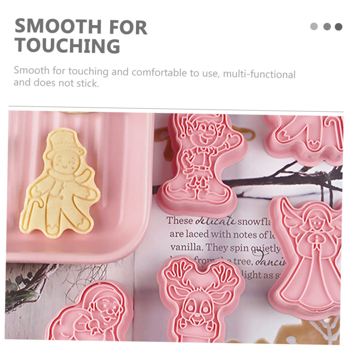 MAGICLULU 5 Juegos Molde De Galletas Navidad Prensa De Galletas Navideñas Sellos De Galletas Para Fondant Equipo Estampadora De Galletas Navideñas Azúcar Rosa Páginas 8 Uds * 5