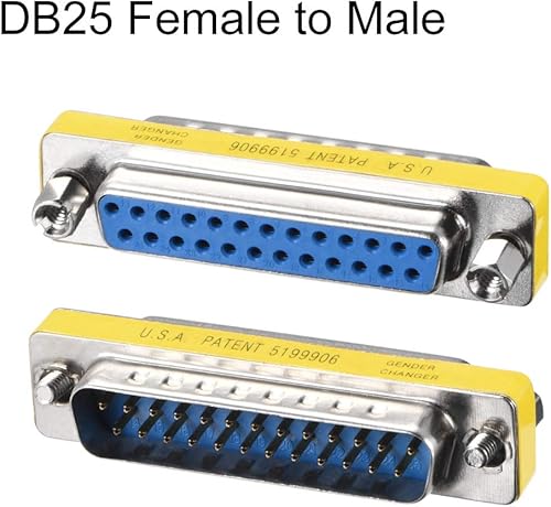 Miniatura 3 de uxcell DB25 VGA cambiador de género 25 pines hembra a macho de 2 filas Mini cambiador de género acoplador adaptador conector para aplicaciones