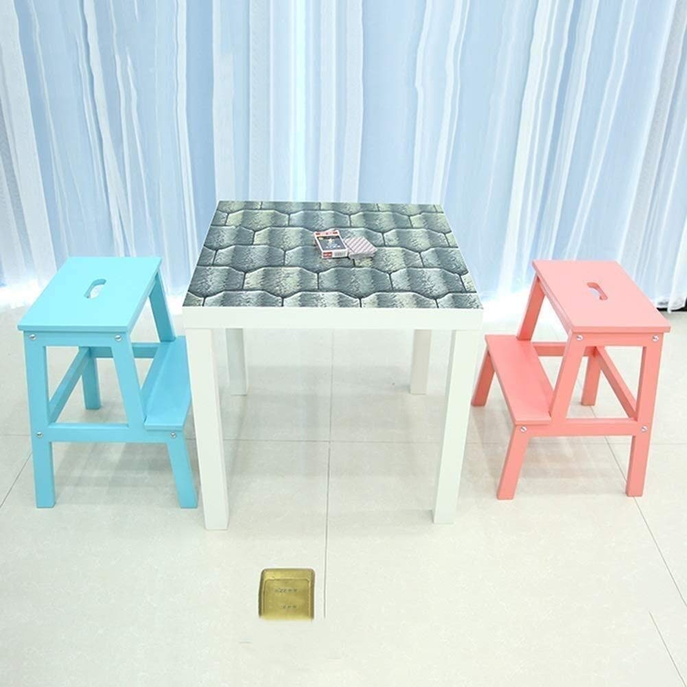 FALIYORS Portable Step Stool Multifunctional 2 Steps Ladder Stool Household Step Stool Kitchen Stool Solid Wood Stool Step Stool Simple Shoe Stool (Color : Red) (Color : Red) (Pink)