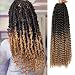 7 Packs Passion Twist Hair 18 Inch Long Ombre Bohemian Water Wave For Crochet Braiding Hair Curly Crochet Hair Braids Synthetic Hair Extensions (18“7pcs, T1B27)