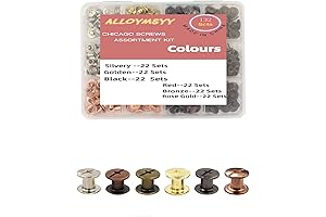 ALLOYMSYY 132 Sets of Durable Chicago Screws for Crafting Leather