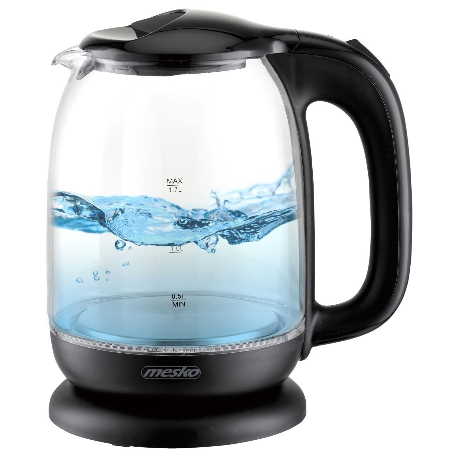 BELLA Wasserkocher 1,7l Glas - Schnurloser Teekessel Mit LED Farbwechsel & Abschaltautomatik