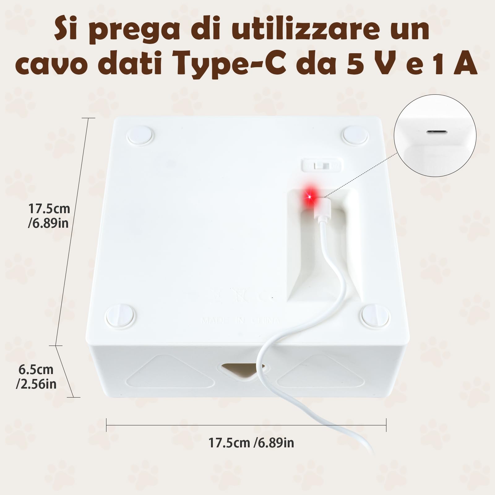 Migipaws Giocattolo per gatti, giocattolo interattivo automatico con 7 fori a forma di topolino, giocattolo stimolante e divertentissimo per gatti che vivono in casa, ricaricabile tramite USB
