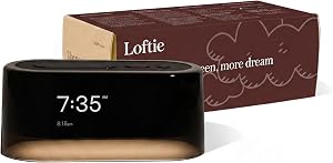 Loftie Alarm Clock with Sound Machine – Smart Alarm Clock with Light, White Noise, Bluetooth Speaker, Night Light Sound Machine, 100+ Sounds, Blackout Mode, No WiFi Mode, Optional App-Black