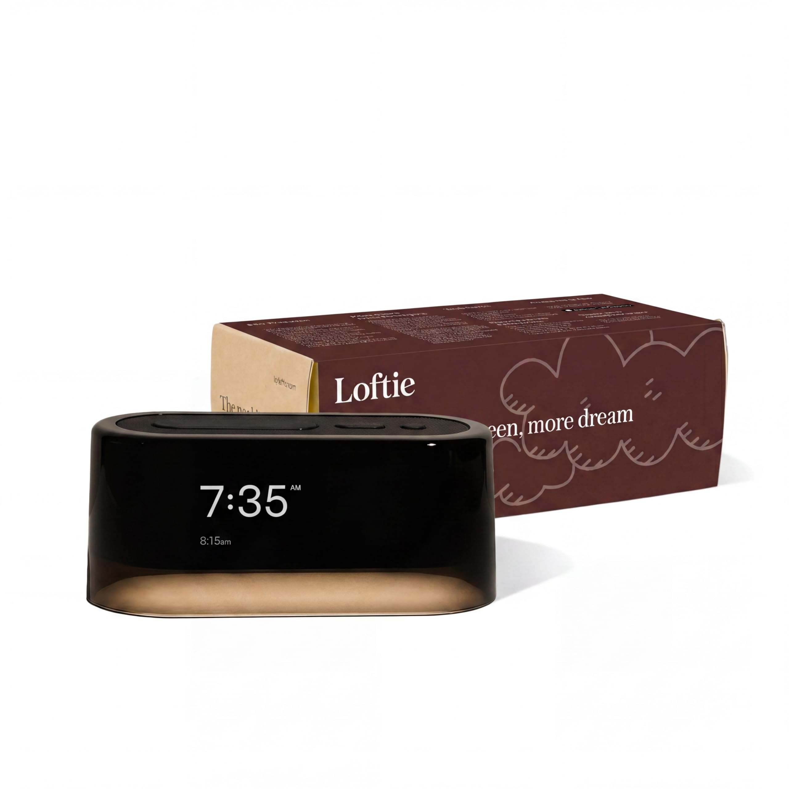 Loftie reloj despertador inteligente para dormitorio, despertador con luz, altavoz Bluetooth, ruido blanco, sonido natural, luz nocturna, modo opaco, alimentado por pilas