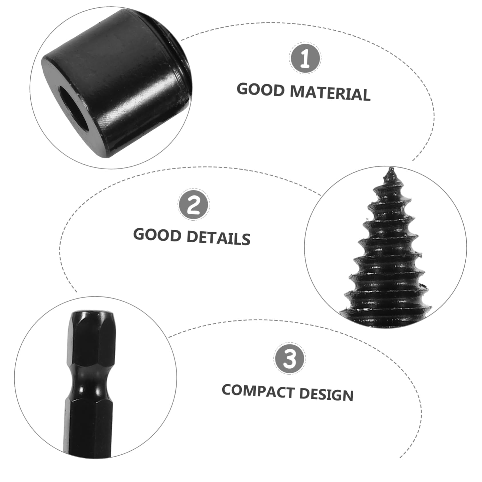 Abaodam 3 Set Manufatto Di Legna Da Ardere Falegnameria Utensili Trapano Elettrico Punte Per Legna Da Ardere Punta Da Trapano A Cono Acciaio Al Carbonio Black 5 Pezzi*3