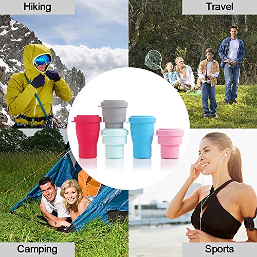 Ecoart Silicone Collapsible Travel Cup For Outdoor Camping And Hiking Big Capacity With Lid (1 Pack) (Gray) #TOP5