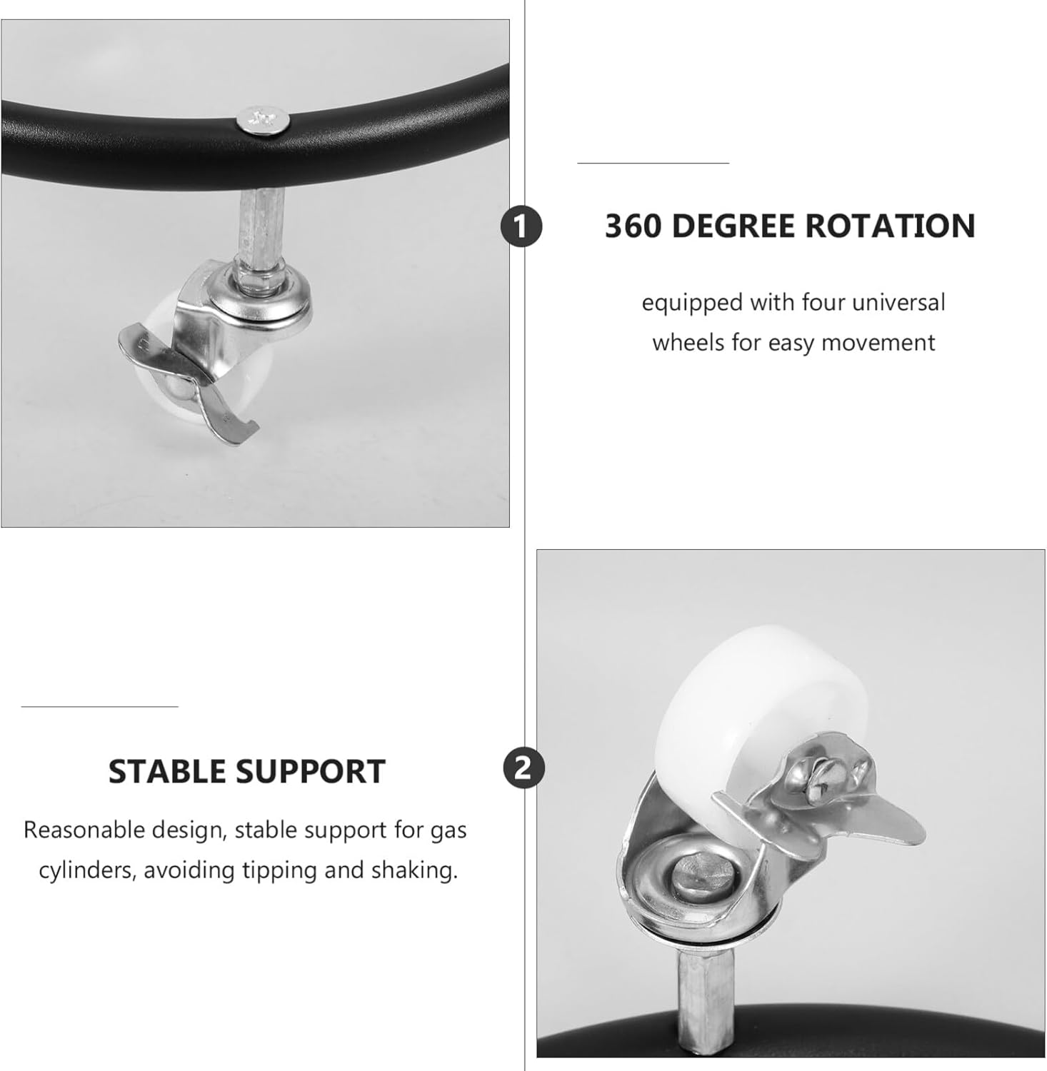 Luxshiny Movable Propane Cylinder Tray Heavy-Duty Casters Kitchen Gas Tank Stand Stable Support for Propane Tanks and Storage