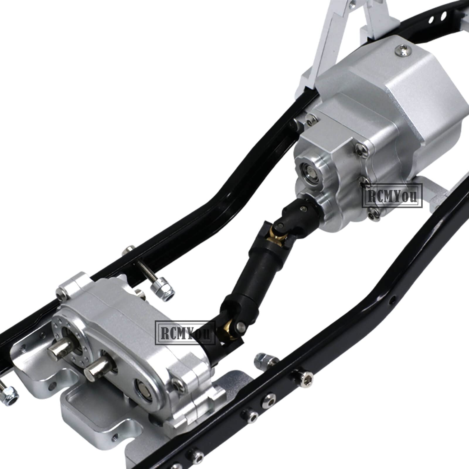 Chasis Montado Para RC Crawler 1/10 SCX10II 90046 - Marco De Distancia Entre Ejes, Color Negro, Universal