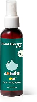 Plant Therapy Kids Shield Me Pests Away Spray 4 oz Naturally Repels Outdoor Annoyances, Great for Camping & Outdoor Get Togethers, Easy & Ready to Use, with Skin-Soothing Aloe & Refreshing Citronella