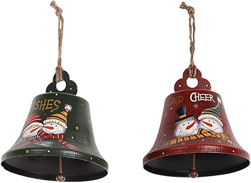 Miniatura 9 de Campana de cascabel de metal rústico con estrella recortada para árbol de Navidad, adornos de campanas colgantes, decoración de fiestas navideñas (2