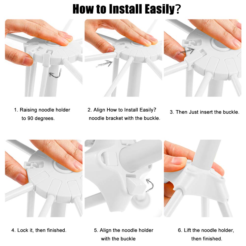 Griglia Per Asciugare Pasta E Alimenti - In Legno Con Rete, Pieghevole E Multiuso - Foto 5