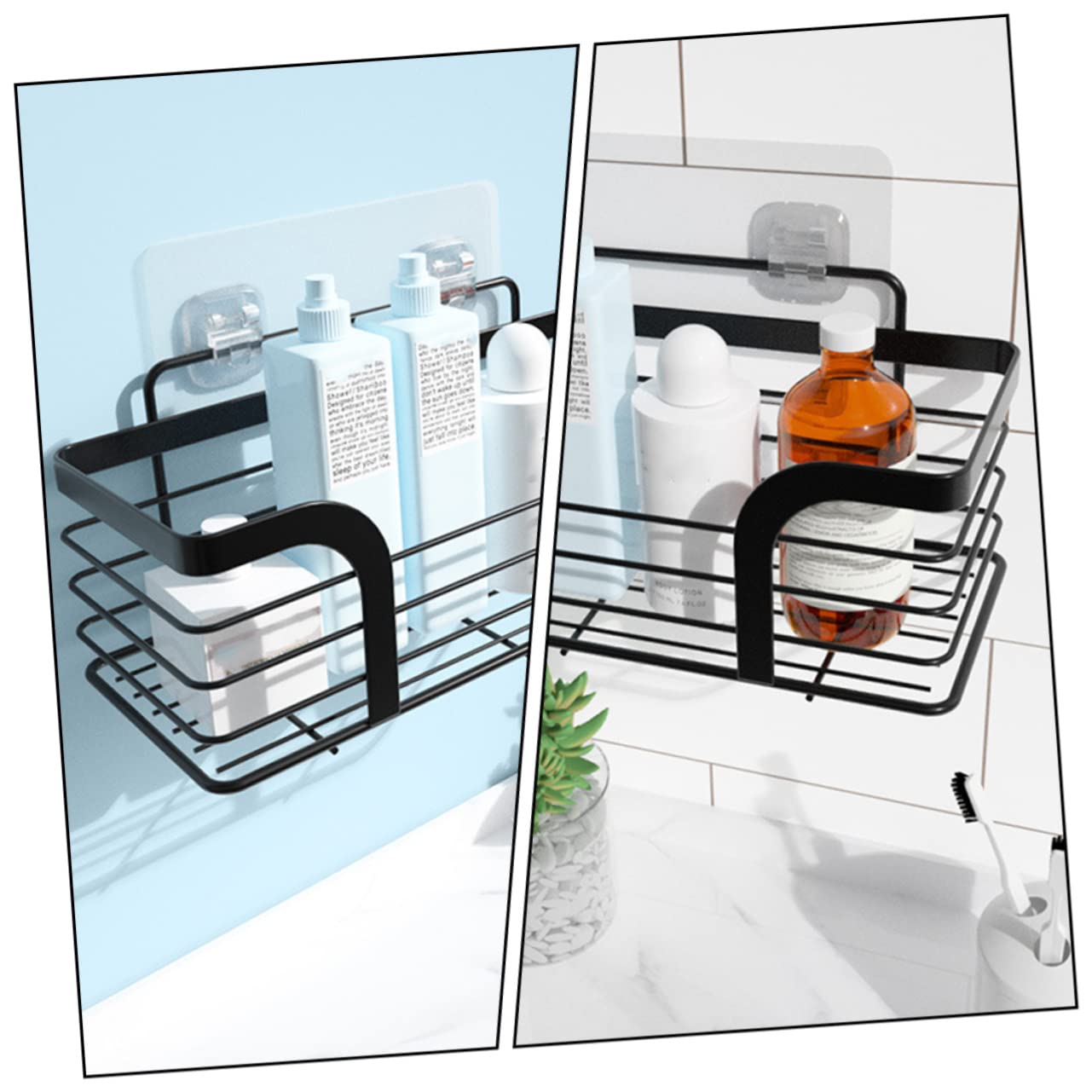 Organizador de Baño Adhesivo, Estantería Baño Esquina de Acero Inoxidable, Instalación sin Taladro, Bordes Redondeados, Adecuado para Ducha