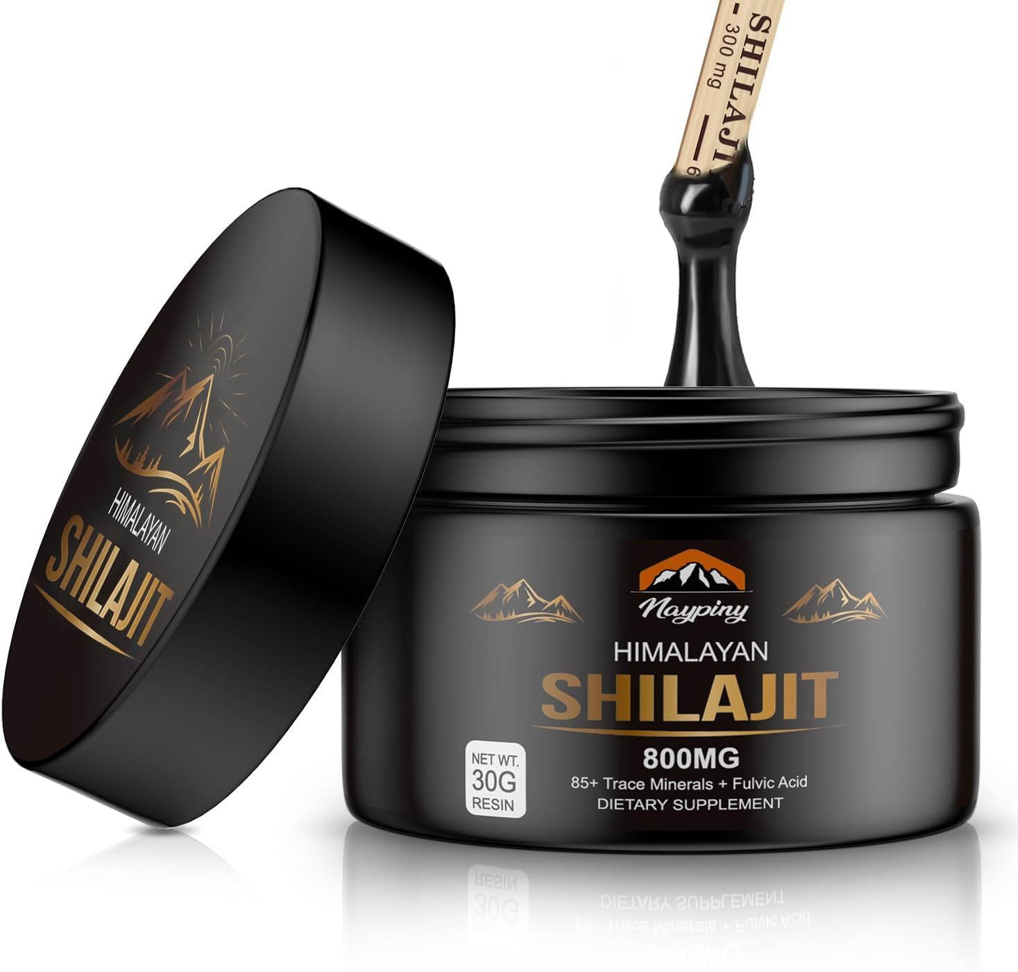 Shilajit Pure Himalayan Organic Resin - 800mg Gold Grade Shilajit Resin with Fulvic Acid & 85+ Trace Minerals Complex for Energy, Strength & Immunity, Shilajit for Men & Women, 30 Grams