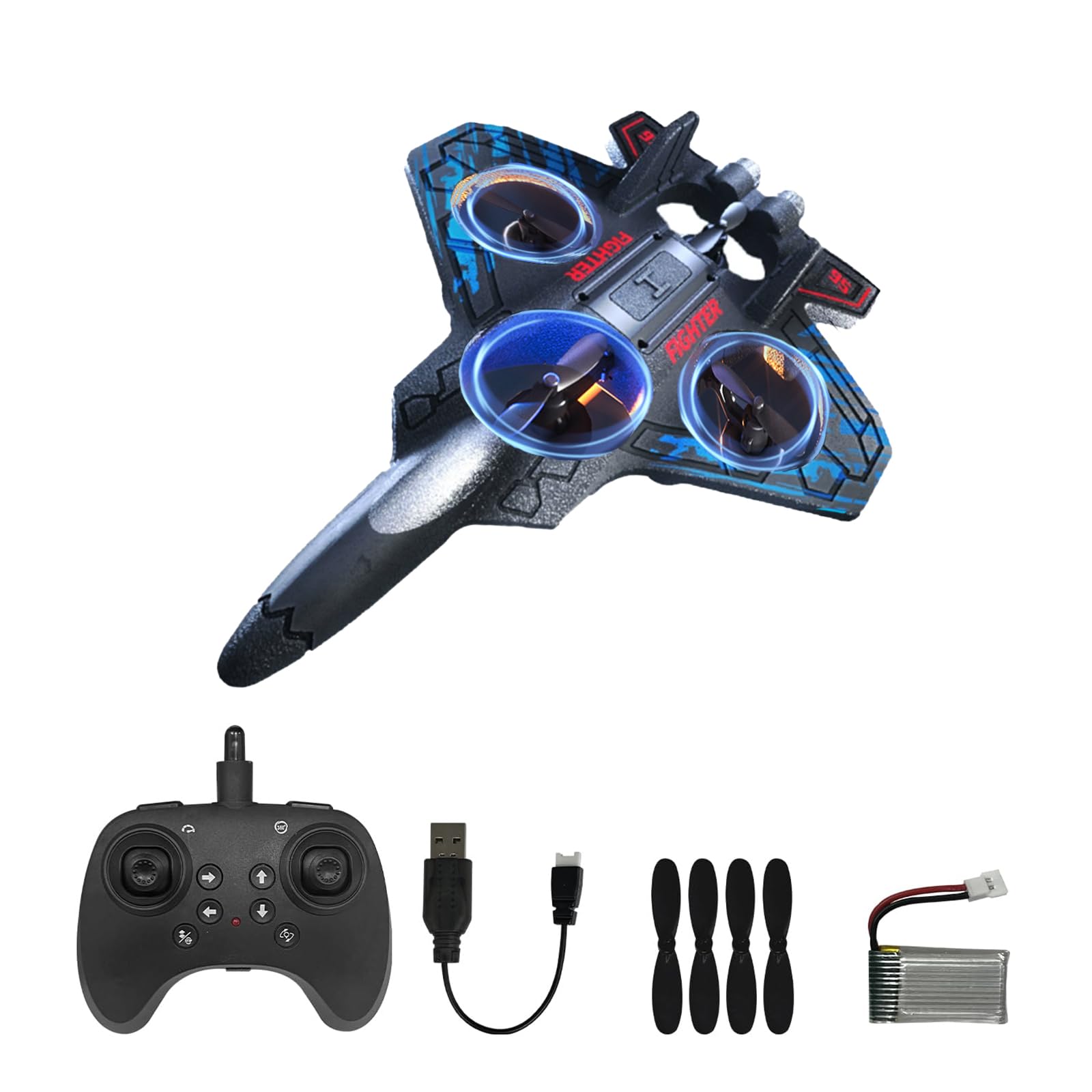 Foam Remote Control Airplanes RC Planes for Kids Adults 8-16, RC Airplane Fighter Jet with Light, 360° Flip Fighter Jet Toys, Stunt Roll, Airplane Toy Gifts for Kids Boys