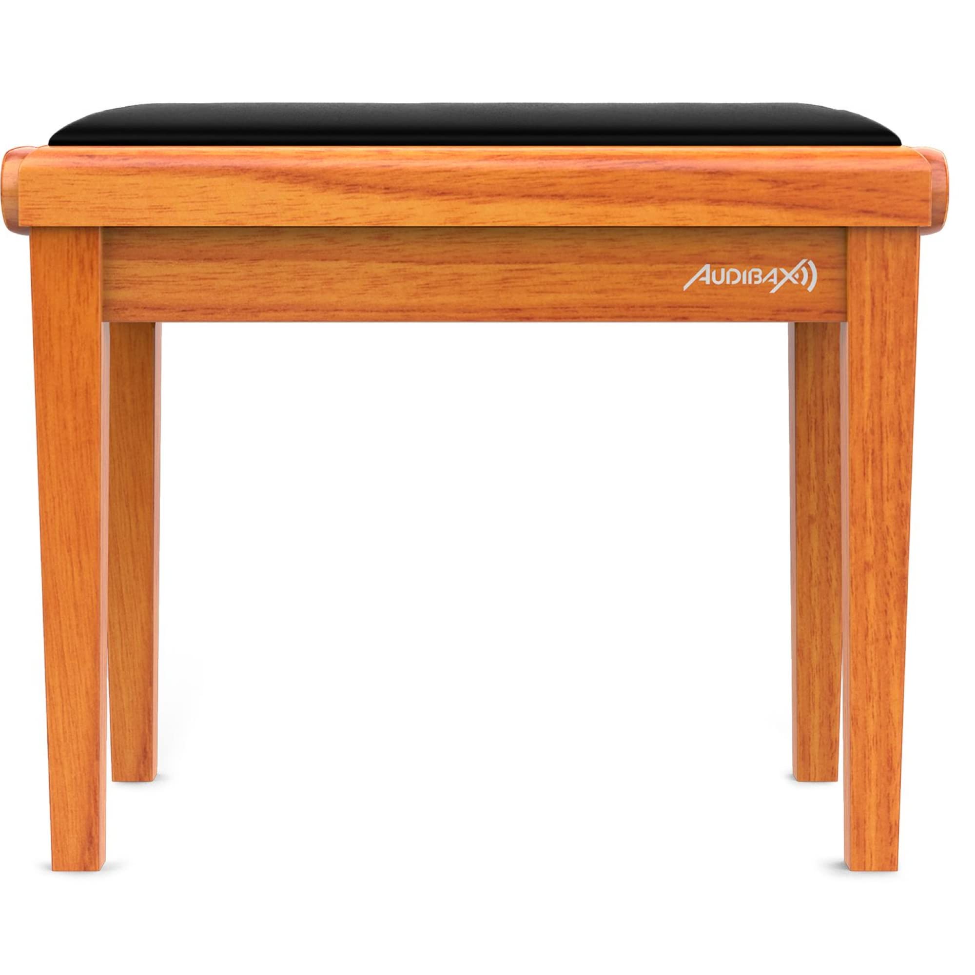 Audibax KB600 Oak Banco para Piano Teclado Ajustable Regulable. Acolchado. Roble