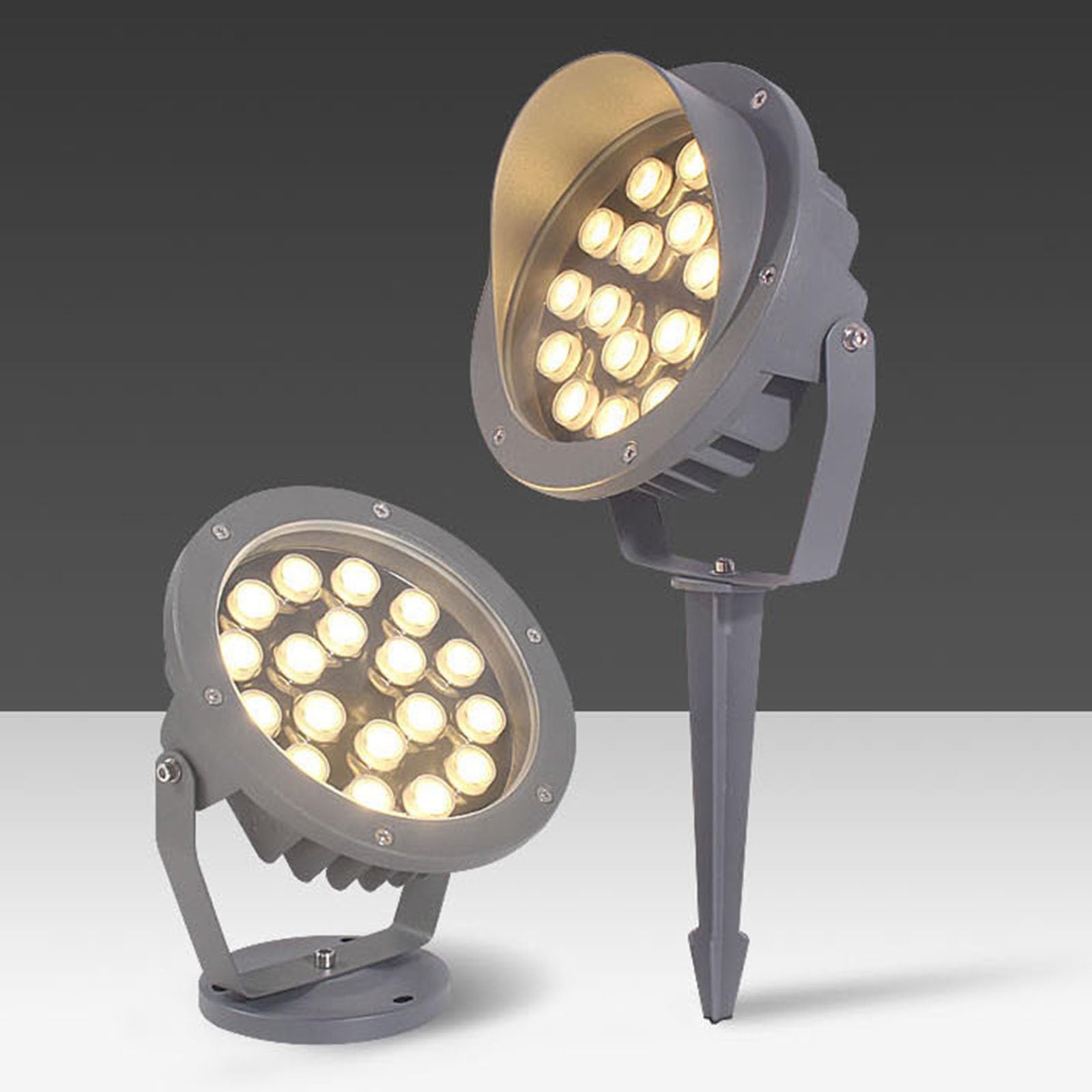 Oświetlenie podłogowe LED 100-260 V AC, zewnętrzne światła RGB ze sterowaniem wewnętrznym, kolorowe światła drzew (czerwony, B-24W)