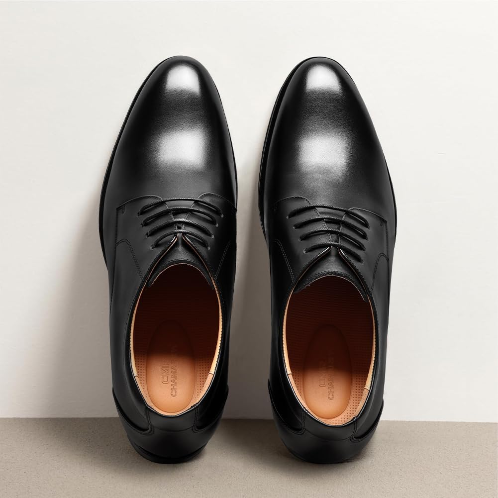 CHAMARIPA Buty windowe Oxford z prawdziwej skóry, czarne, 40 EU
