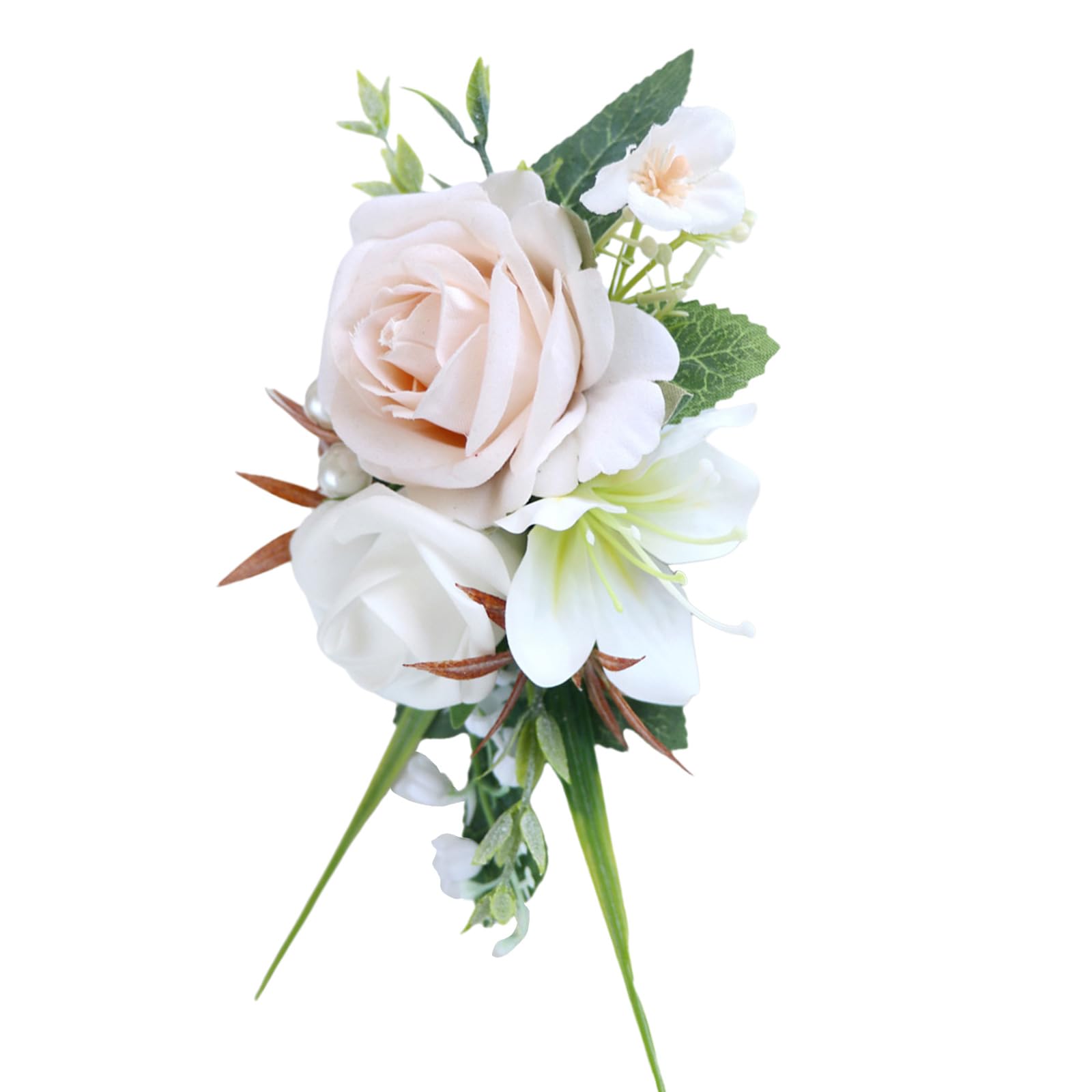 alloneslife Banquets Corsage Boutonniere for Wedding Parties and Celebrations Exquisite Wedding Boutonnieres Artificial Flower Silk Flower Bridal Bouquet Brooch