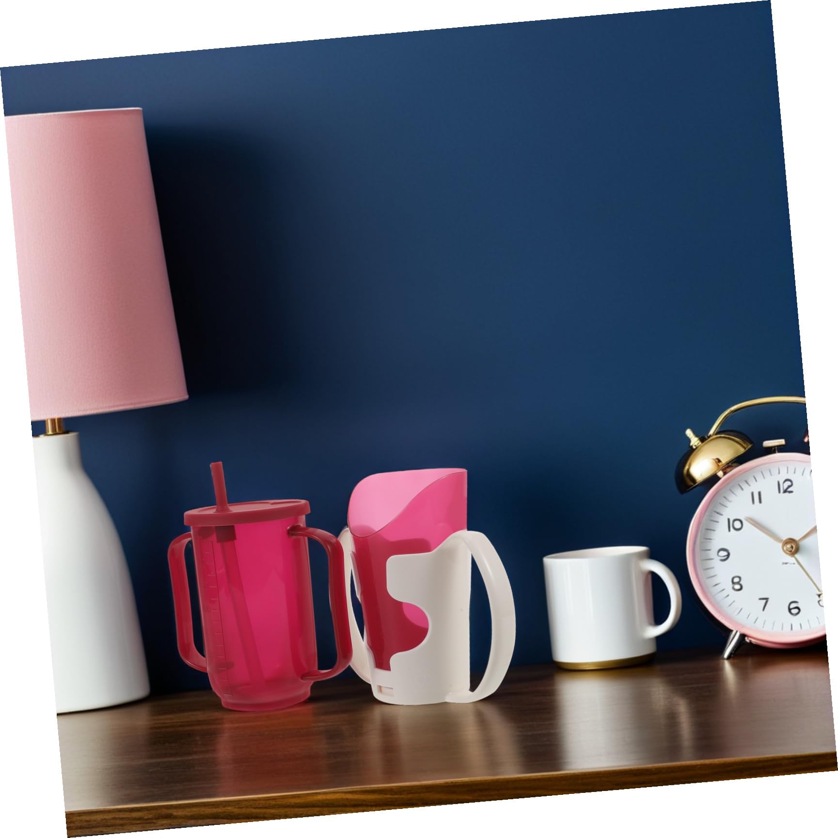 GALPADA Tazza Anti-Rovesciamento per Anziani Beccuccio Ergonomico Bicchiere Infrangibile da 250 Ml per Assistenza Infermieristica a Pazienti Costretti a Letto Set 2 Pezzi per Uso